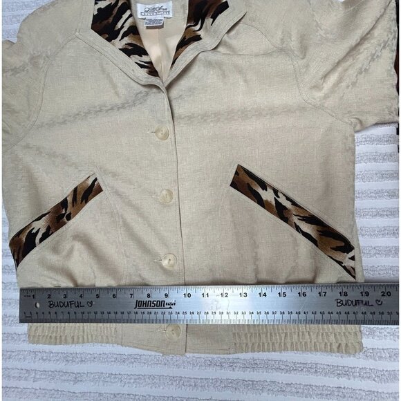 Vintage Lilli Ann Collections Womens Jacket Button Front Ivory Large Lightweight - Picture 6 of 8